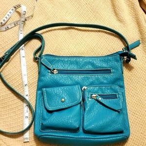Turquoise purse with adjustable strap